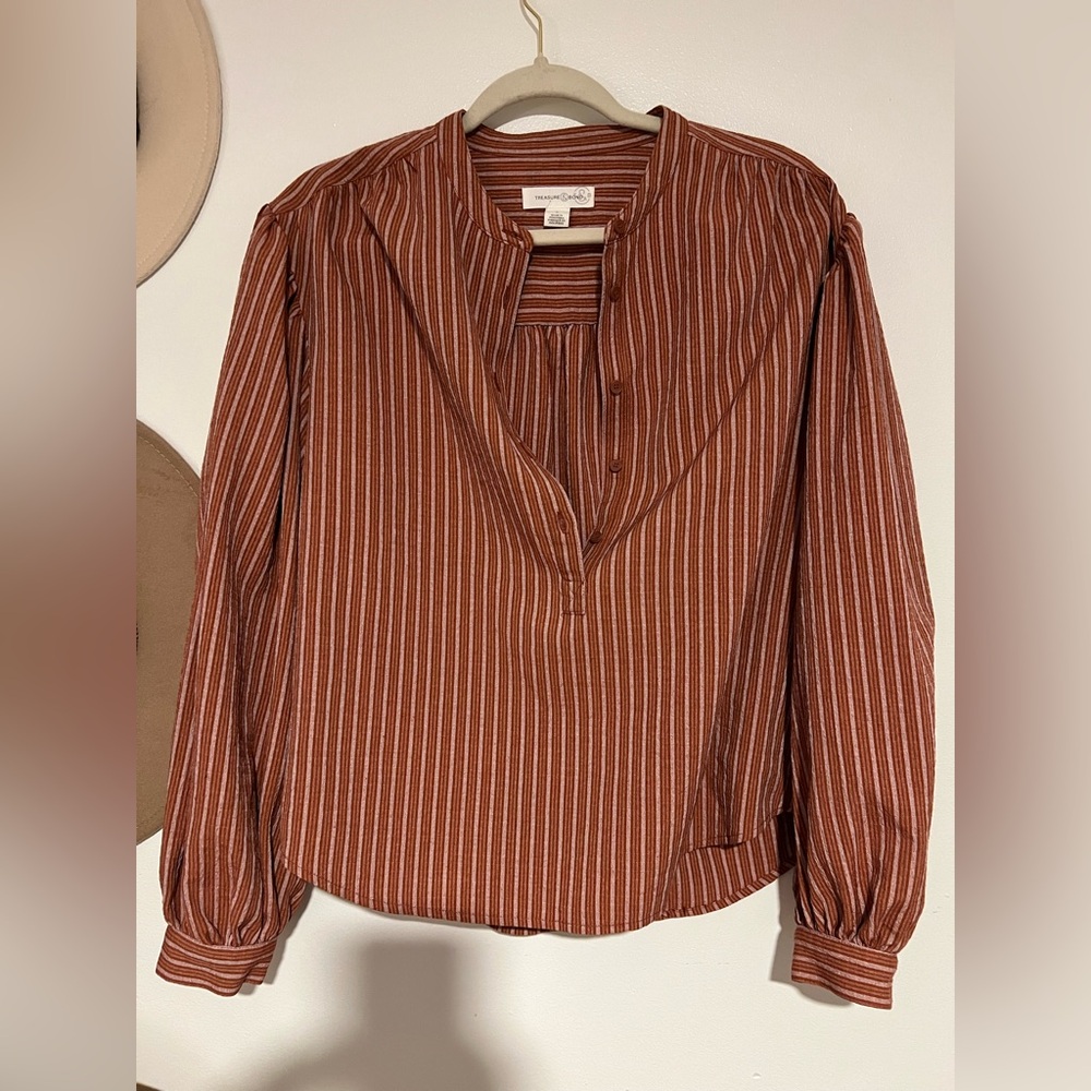 Treasure & Bond Stripe Popover Shirt